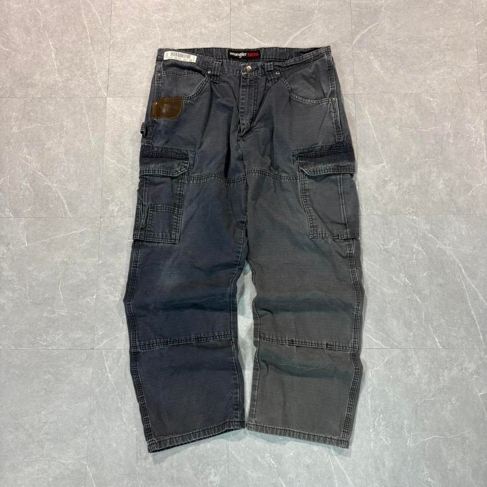 Crazy Faded Blue Wrangler Wrigg Double Knee Pants